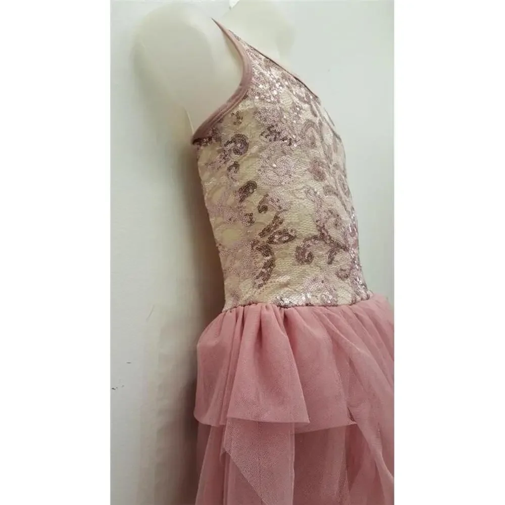 Pre-Owned Dance Costume Medium Child Pink Curtain Call E1360 Lyrical Ballet Con